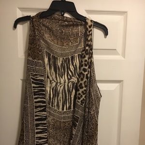 Sheer animal print vest - One Size